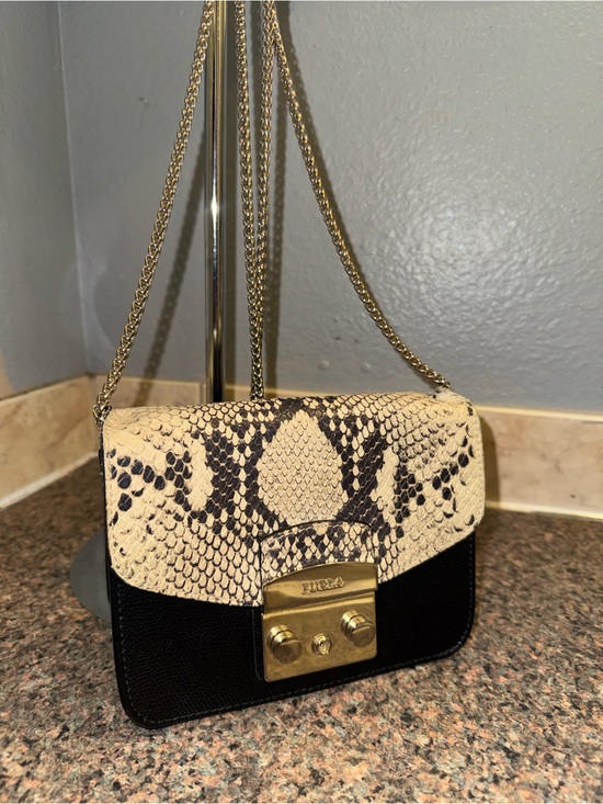 Furla Handbags - Furla metropolis Snake Embossed Leather Crossbody EUC